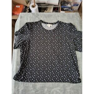 Women's Michael Kors 4X Short Sleeve Blouse Top Shirt Floral Polka Dot...